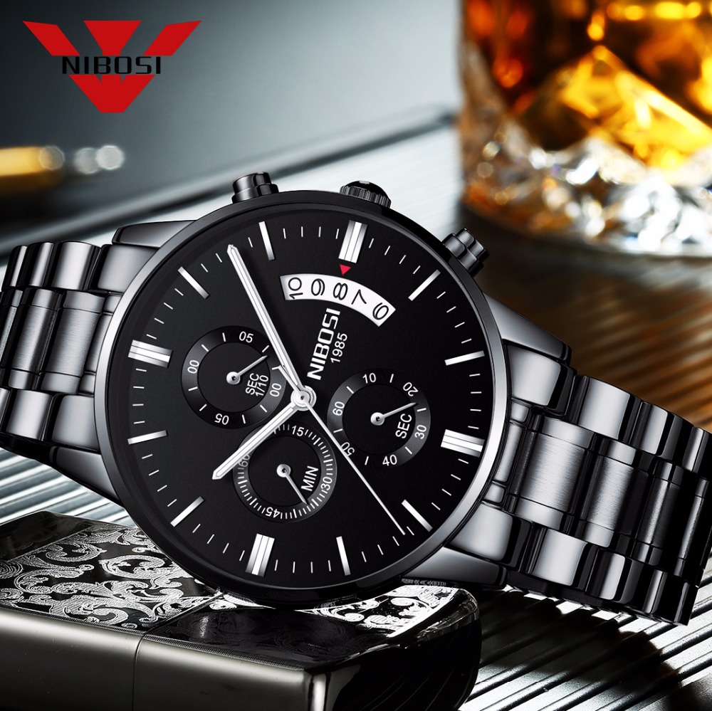 NIBOSI Stainless Steel Black Q - огляд і ціна Luxury Watch Magazine