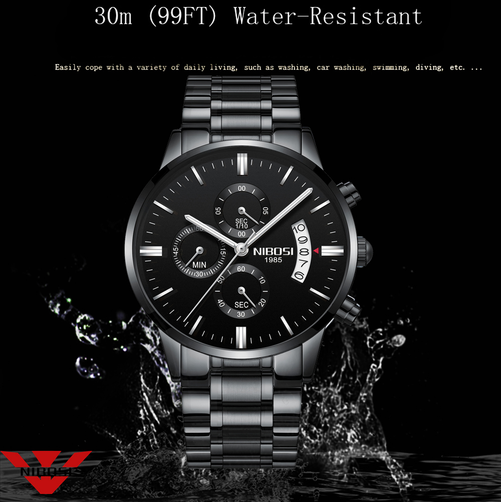 NIBOSI Stainless Steel Black Q - огляд і ціна Luxury Watch Magazine