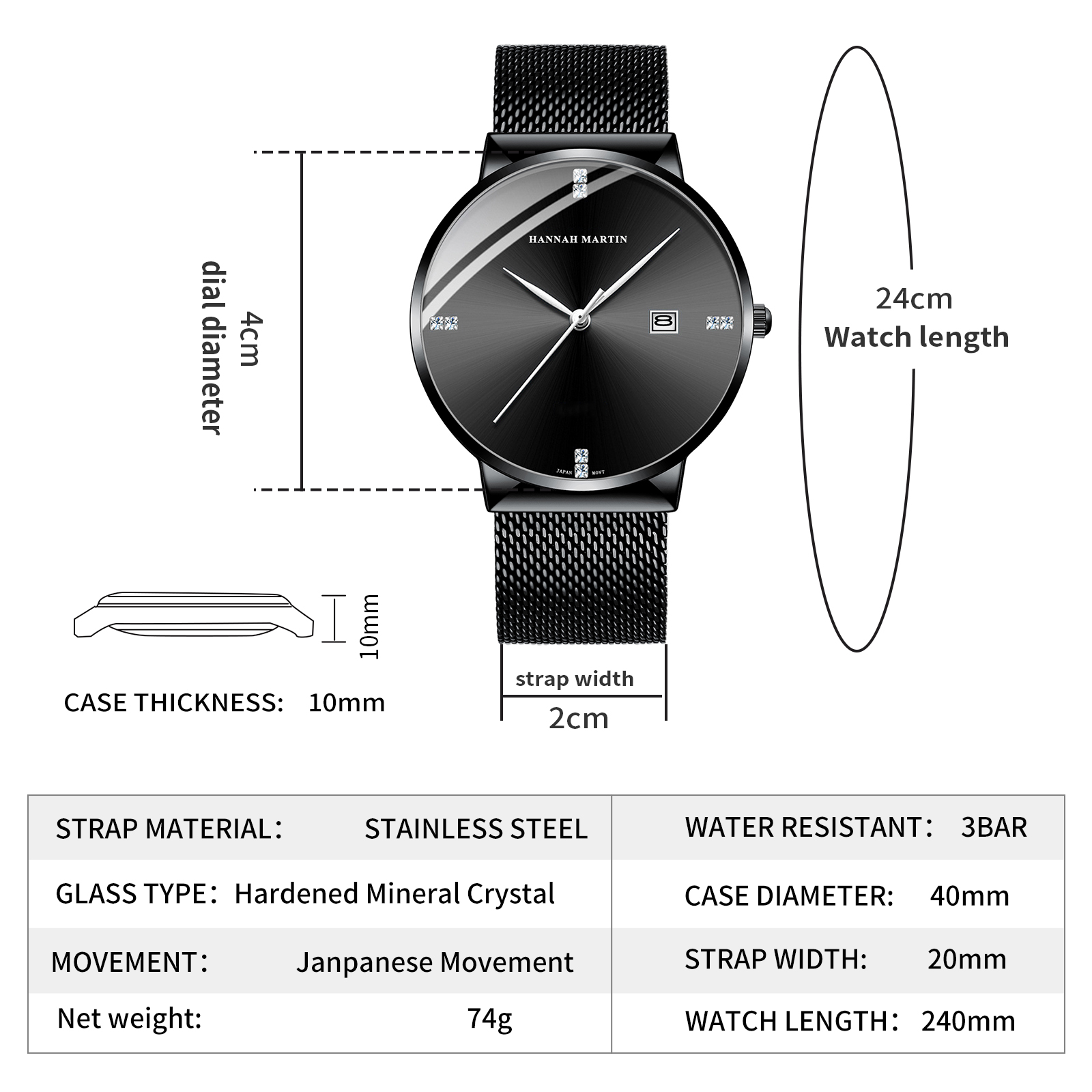 HANNAH MARTIN Men Watch Stainl - огляд і ціна Luxury Watch Top 10