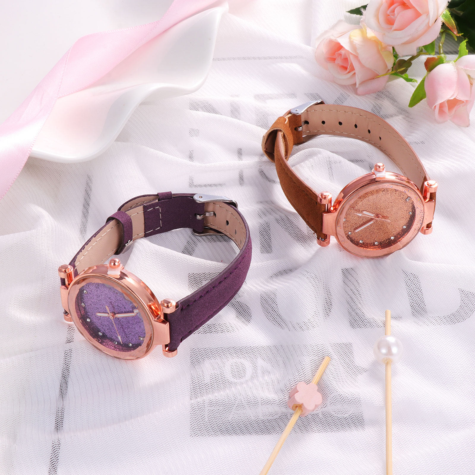 2Pcs Female Wrist Watch Ladies - огляд і ціна Luxury Watch Gift For Her