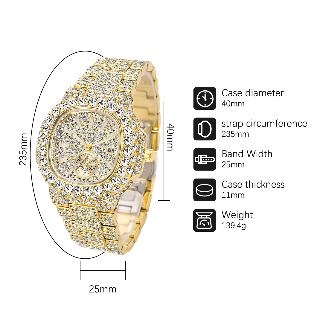 Hip Hop Brand MISSFOX Fashion  - огляд і ціна Luxury Watch Iceberg