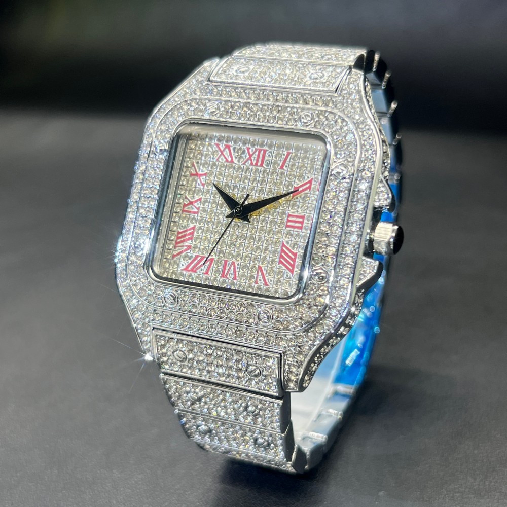MISSFOX Iced Out Men Watch Squ - огляд і ціна Luxury Watch Iceberg