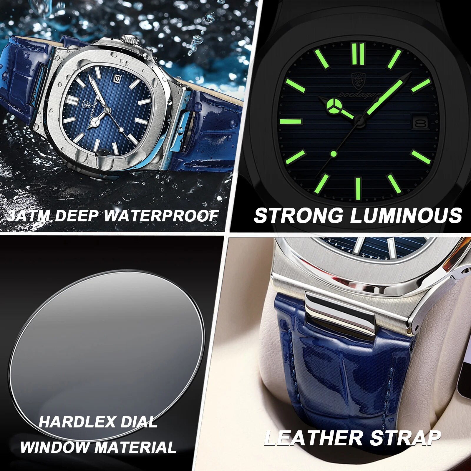 POEDAGAR Top Luxury Square Man - огляд і ціна Luxury Watch Top 10